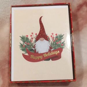 Christmas Holiday Gnome Happy Holidays Greeting Cards Set of 15 w envelopes NWT